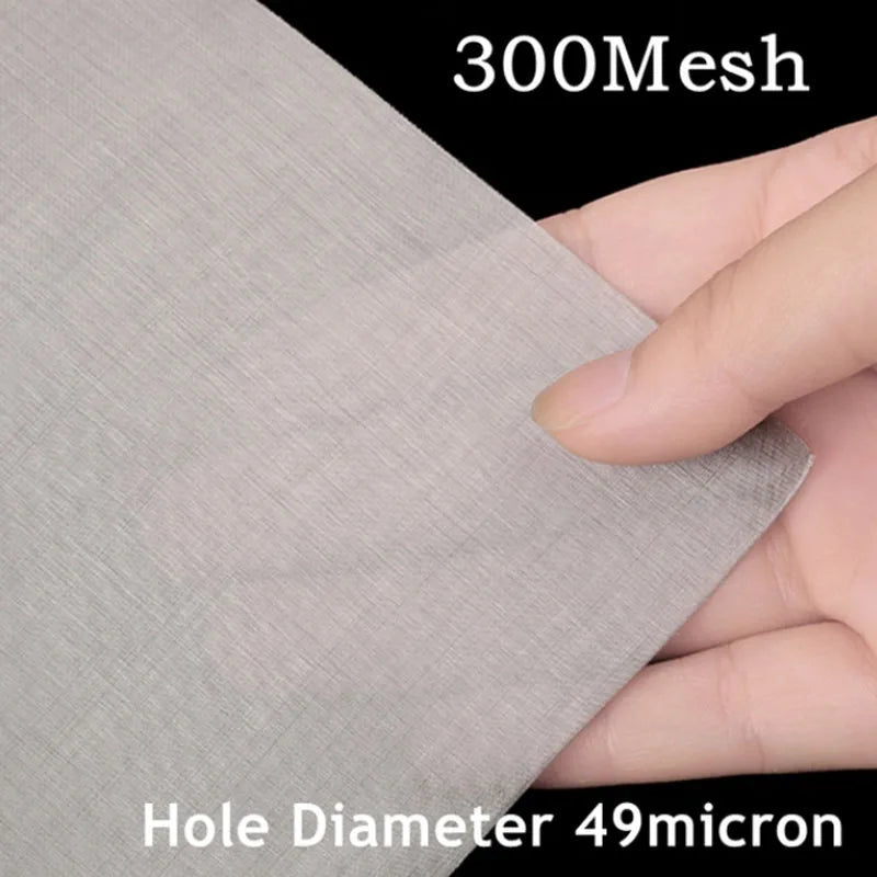 300Mesh filter paper with a hand holding it, showing its texture and size.