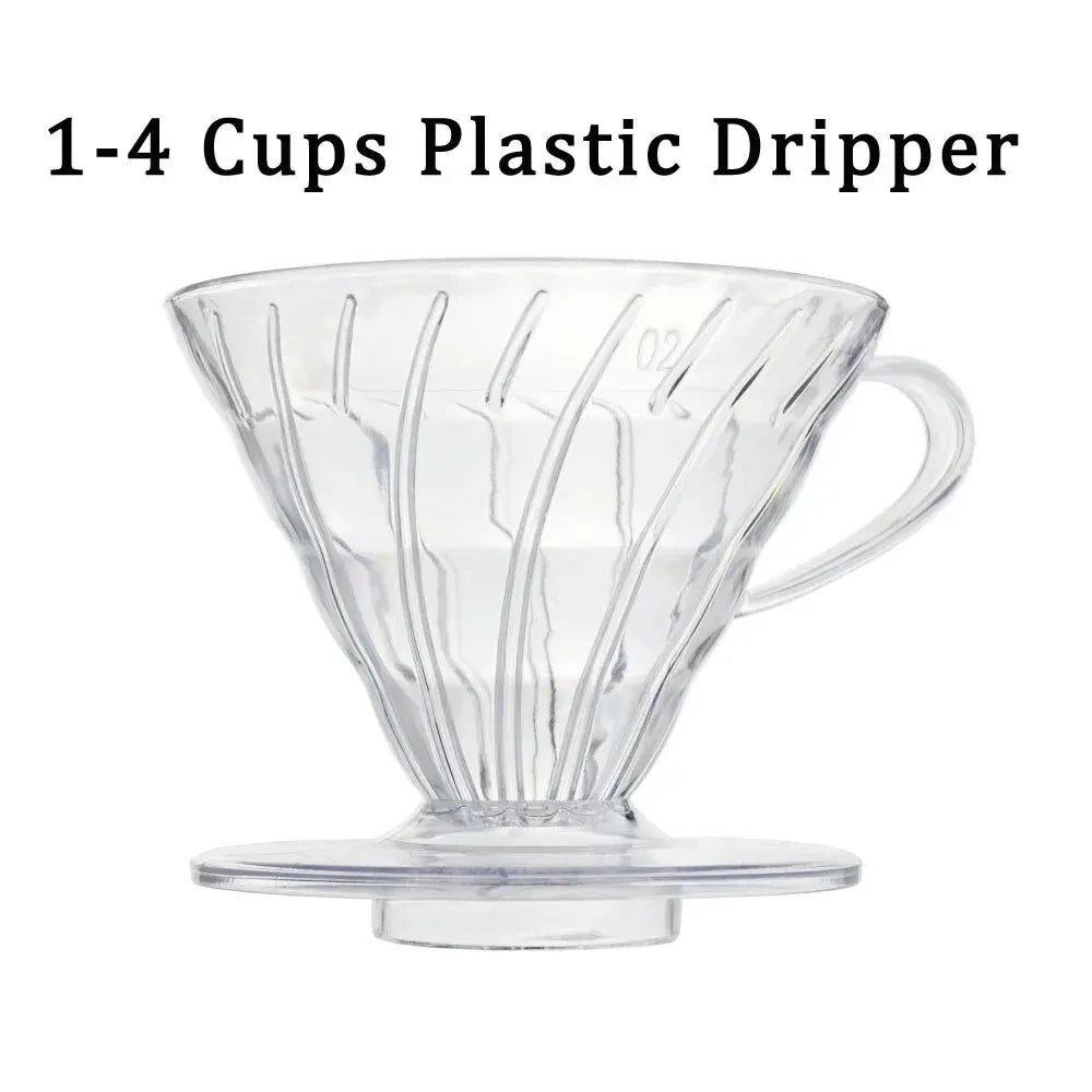 Reusable Coffee Dripper Resin Coffee Filter for Pour Over Barista Coffee Brewing Coffee Funnel Filter Cup1-2Cups/1-4Cups