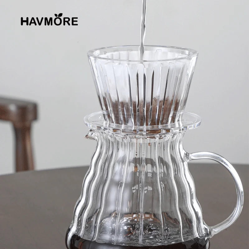 Heat-resistant  Coffee Dripper 1-2Cups Crystal Eye Pour Over Coffee Dripper