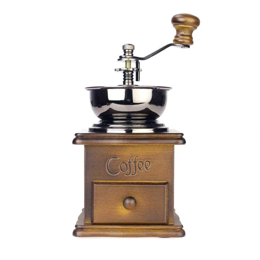 Antique Manual Coffee Grinder Hand Crank Bean Mill Classic Wooden Ceramic Burr Spice Muller Retro vintage Adjust Coffee Machine