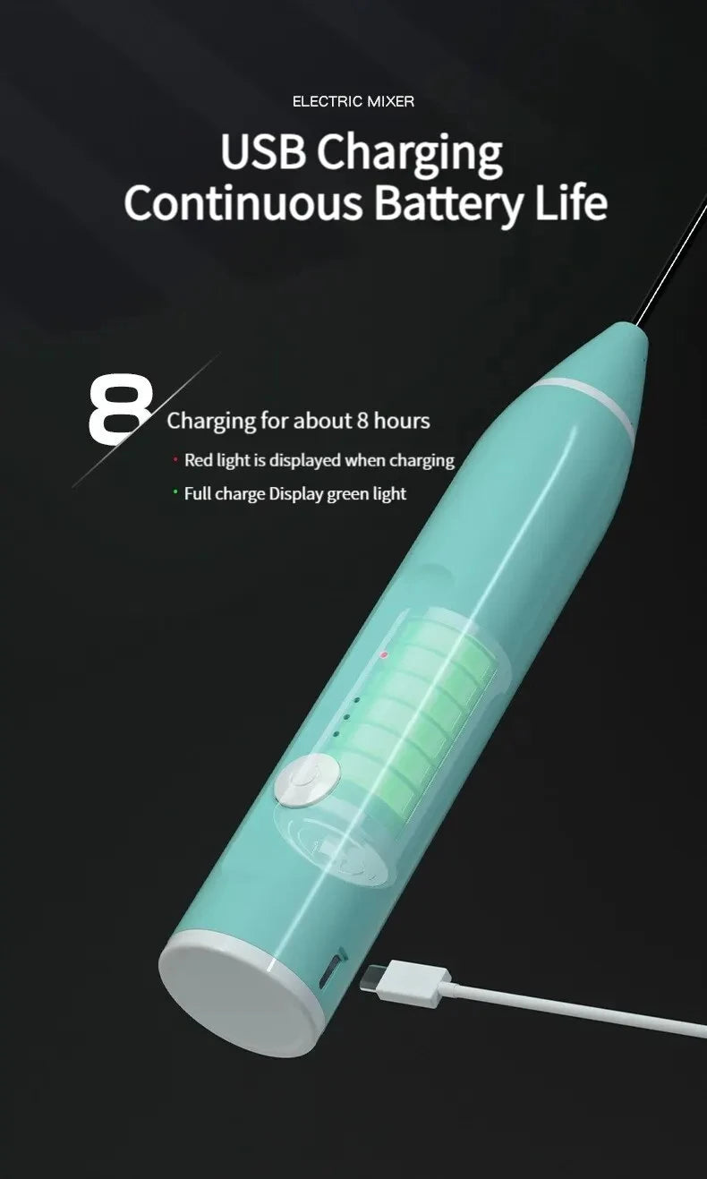 Handheld electric mixer, milk frother, coffee maker, portable blender, 3-speed cream maker, kitchen ingredient mixer