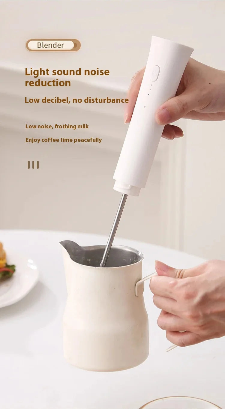 Milk Frother Machine Wireless Electric Mixer, Hands - Free 2 - in - 1 Whisk, 3 - Speed Rechargeable for Baking/Coffee Frothing