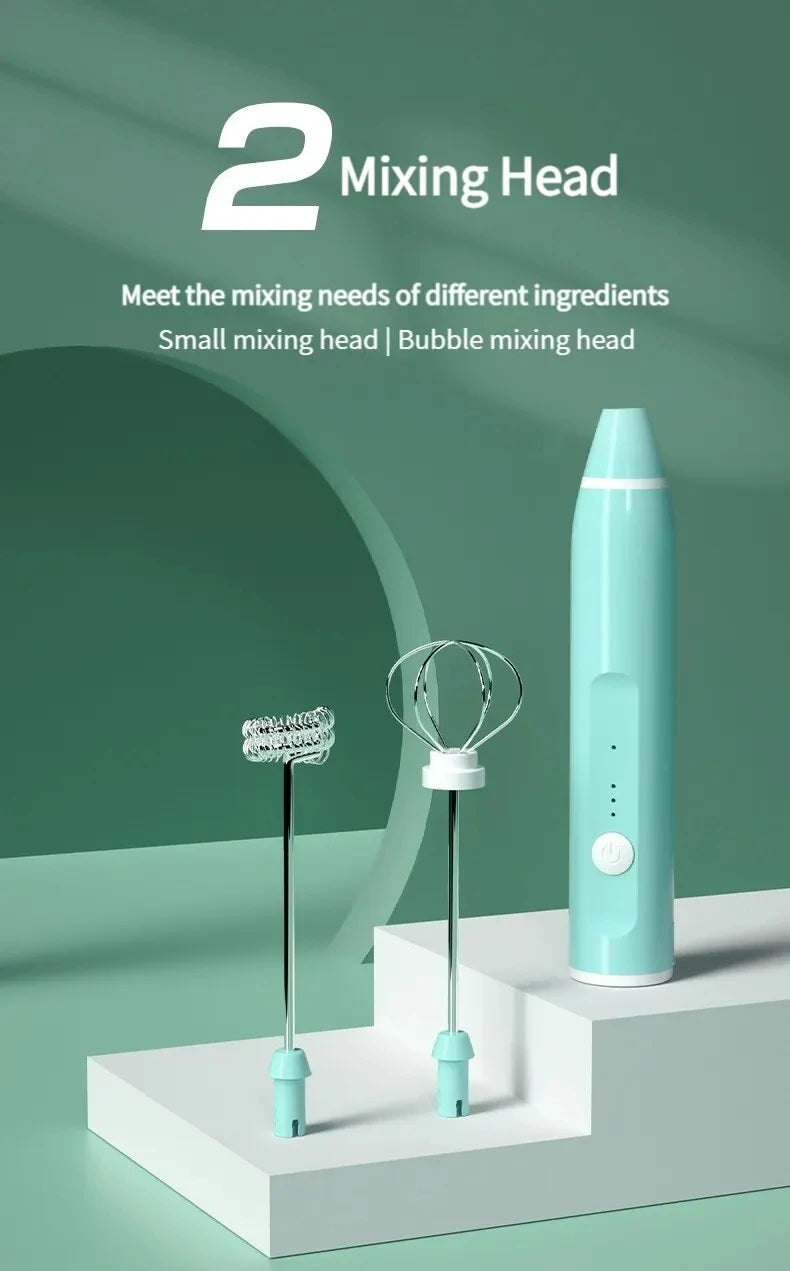 Handheld electric mixer, milk frother, coffee maker, portable blender, 3-speed cream maker, kitchen ingredient mixer