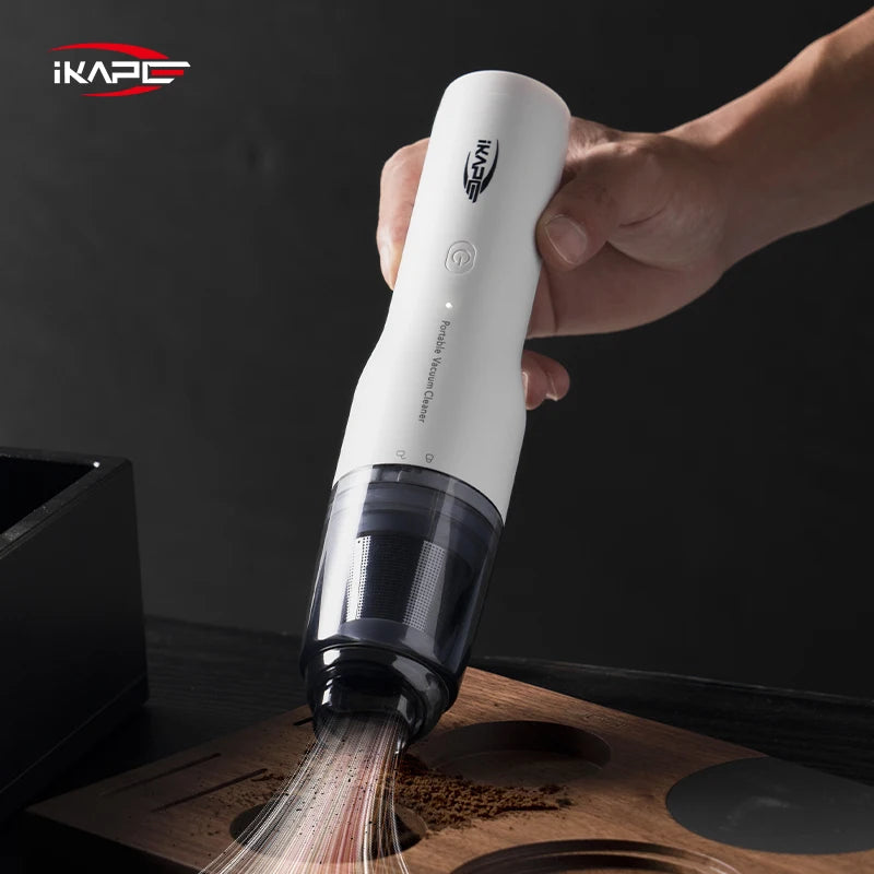 IKAPE Coffee Grounds Cleaner Electric For Barista Accessories Wireless Rechargeable Vacuum Cleaner For Bar,Desktop,Cafe,Home