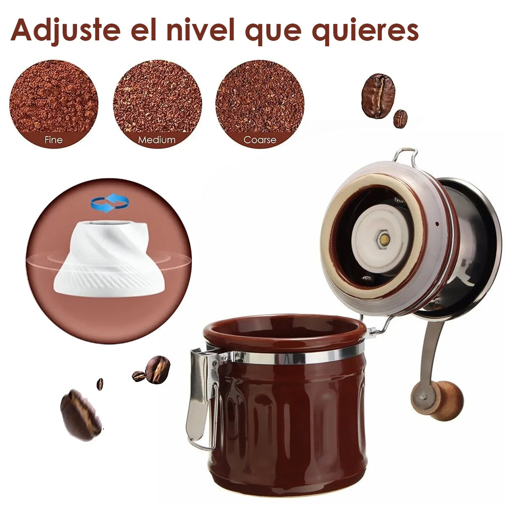 Manual Coffee Grinder Capacity Conical BurrInternal Adjustable Setting Ceramic Cup & Grinding Core French Press Coffee for Gift