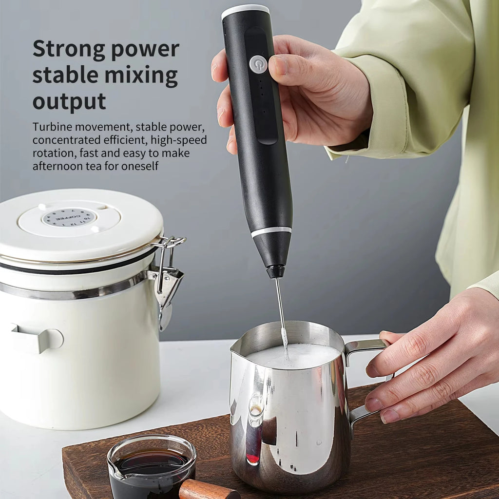 Handheld electric mixer, milk frother, coffee maker, portable blender, 3-speed cream maker, kitchen ingredient mixer