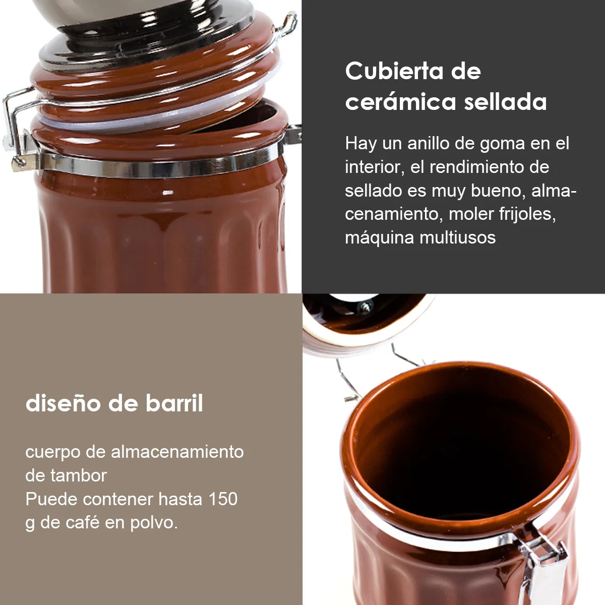 Manual Coffee Grinder Capacity Conical BurrInternal Adjustable Setting Ceramic Cup & Grinding Core French Press Coffee for Gift