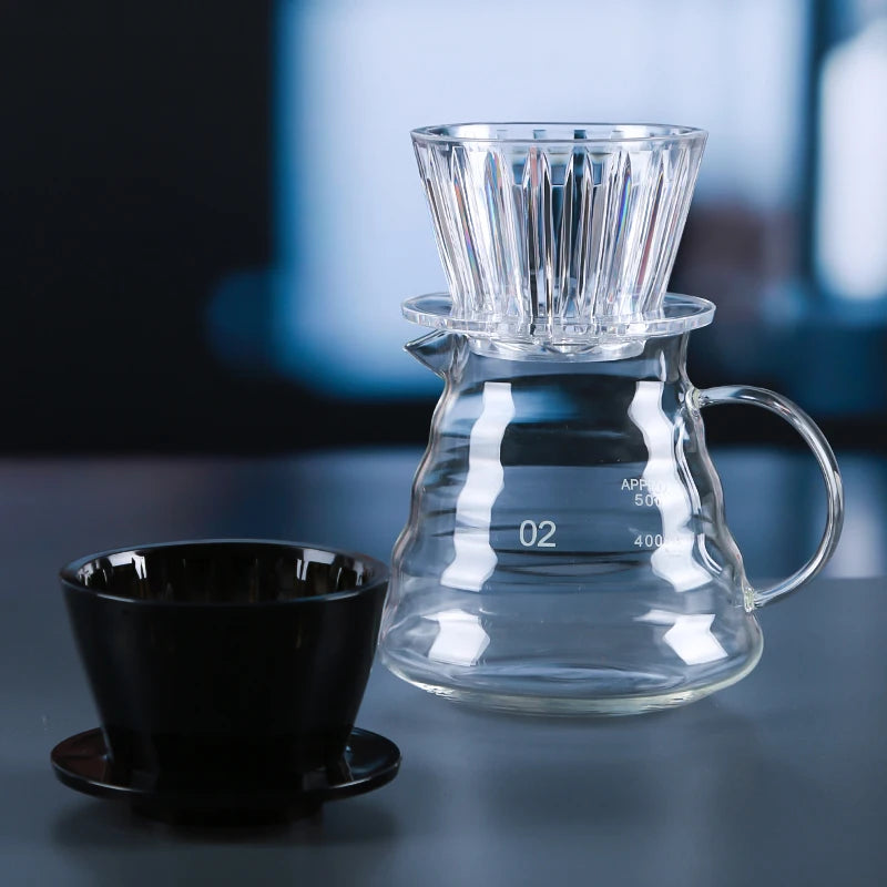 Heat-resistant  Coffee Dripper 1-2Cups Crystal Eye Pour Over Coffee Dripper