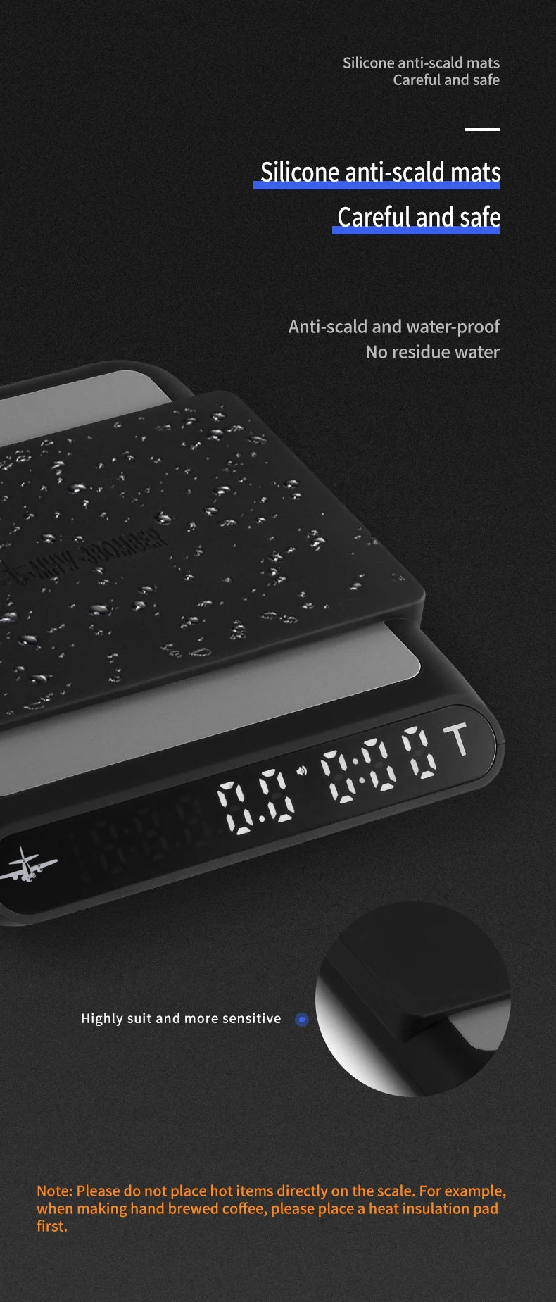 MHW-3BOMBER Smart Drip Espresso Coffee Scale with Auto Timer USB Charging Kitchen Electronic Scale Cafe Home Barista Accessories