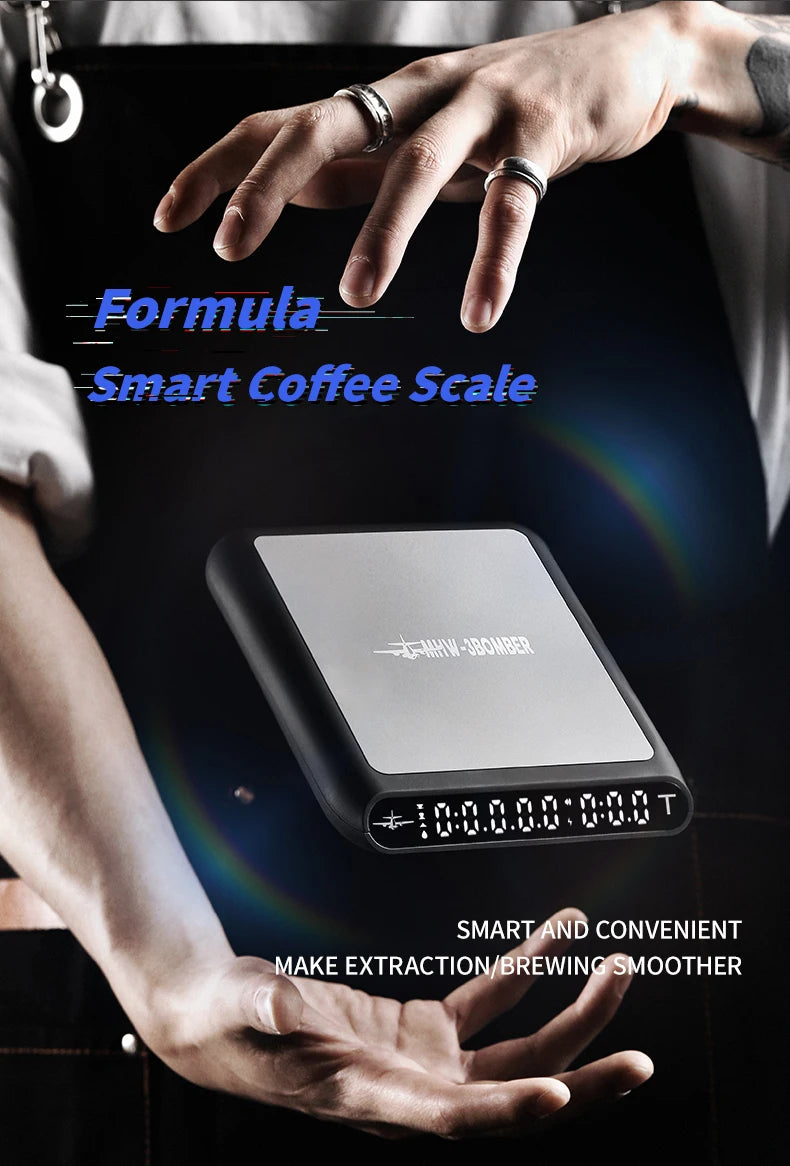 MHW-3BOMBER Smart Drip Espresso Coffee Scale with Auto Timer USB Charging Kitchen Electronic Scale Cafe Home Barista Accessories