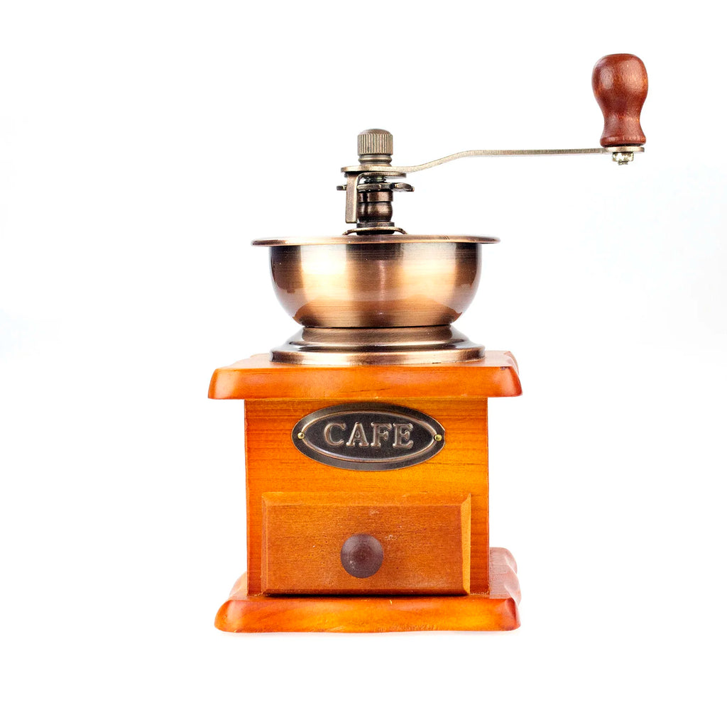 Antique Manual Coffee Grinder Hand Crank Bean Mill Classic Wooden Ceramic Burr Spice Muller Retro vintage Adjust Coffee Machine