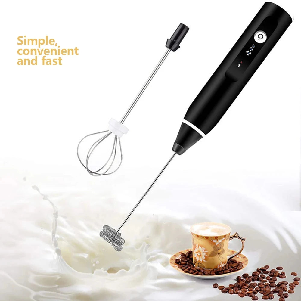 Handheld electric mixer, milk frother, coffee maker, portable blender, 3-speed cream maker, kitchen ingredient mixer