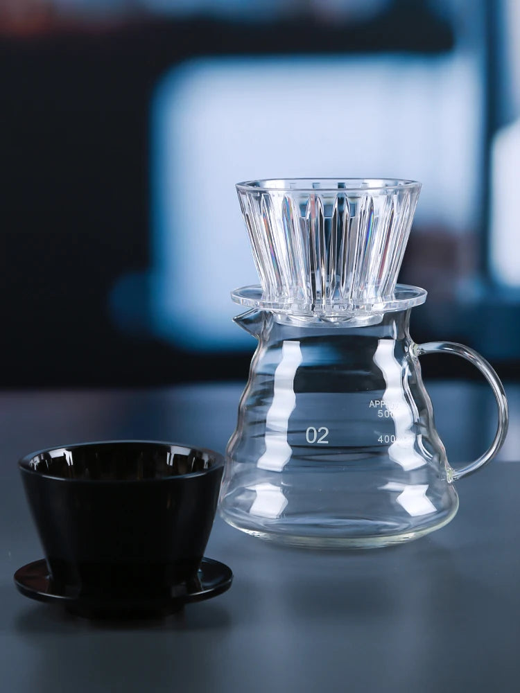 Heat-resistant  Coffee Dripper 1-2Cups Crystal Eye Pour Over Coffee Dripper
