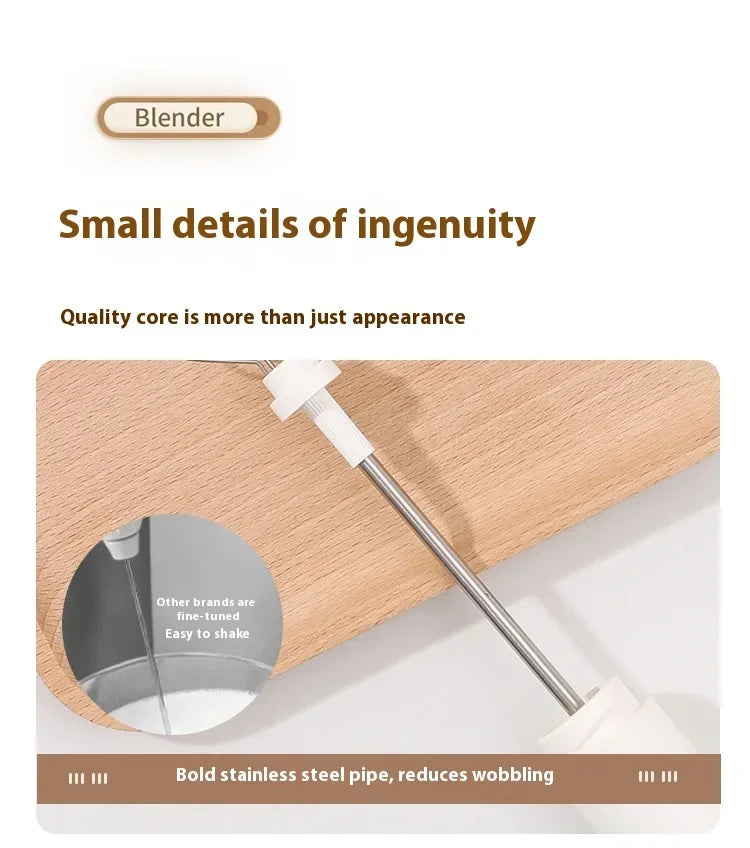 Milk Frother Machine Wireless Electric Mixer, Hands - Free 2 - in - 1 Whisk, 3 - Speed Rechargeable for Baking/Coffee Frothing