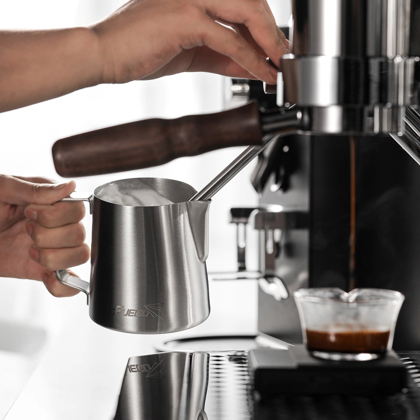 Fuego Milk Pitcher 350/600ml Coffee Latte Art Pitcher Stainless Steel Espresso Steaming Milk Frothing Jug Barista Accessories