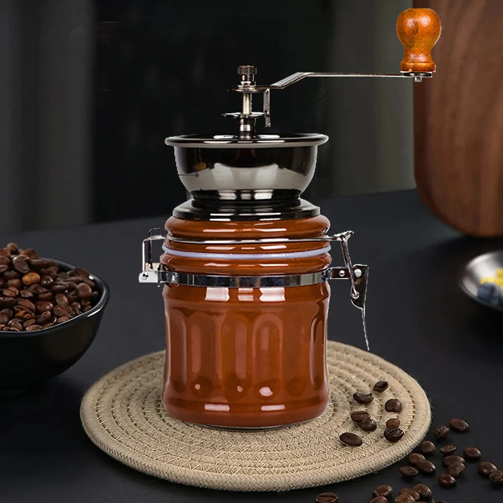 Manual Coffee Grinder Capacity Conical BurrInternal Adjustable Setting Ceramic Cup & Grinding Core French Press Coffee for Gift