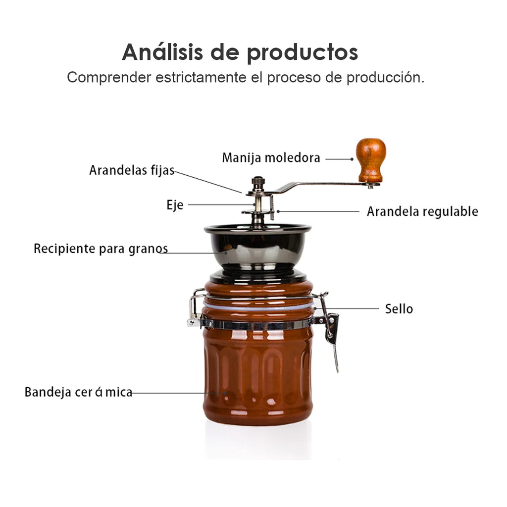 Manual Coffee Grinder Capacity Conical BurrInternal Adjustable Setting Ceramic Cup & Grinding Core French Press Coffee for Gift