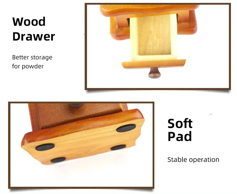 Antique Manual Coffee Grinder Hand Crank Bean Mill Classic Wooden Ceramic Burr Spice Muller Retro vintage Adjust Coffee Machine