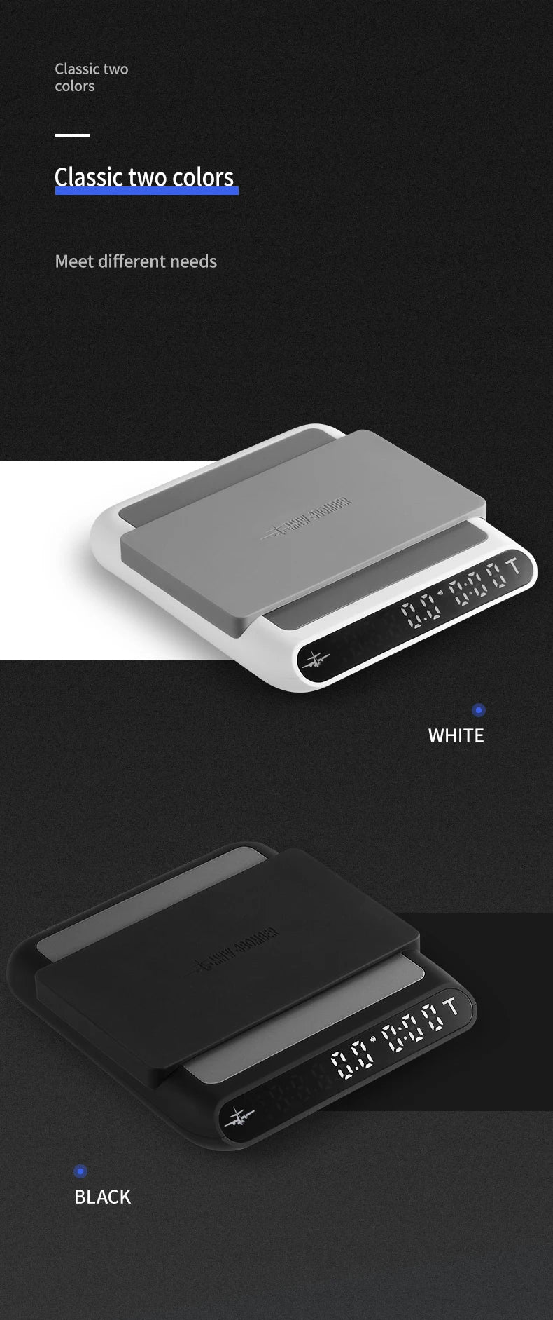 MHW-3BOMBER Smart Drip Espresso Coffee Scale with Auto Timer USB Charging Kitchen Electronic Scale Cafe Home Barista Accessories