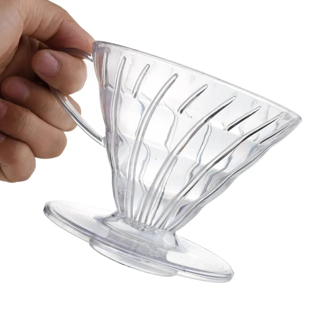 Reusable Coffee Dripper Resin Coffee Filter for Pour Over Barista Coffee Brewing Coffee Funnel Filter Cup1-2Cups/1-4Cups