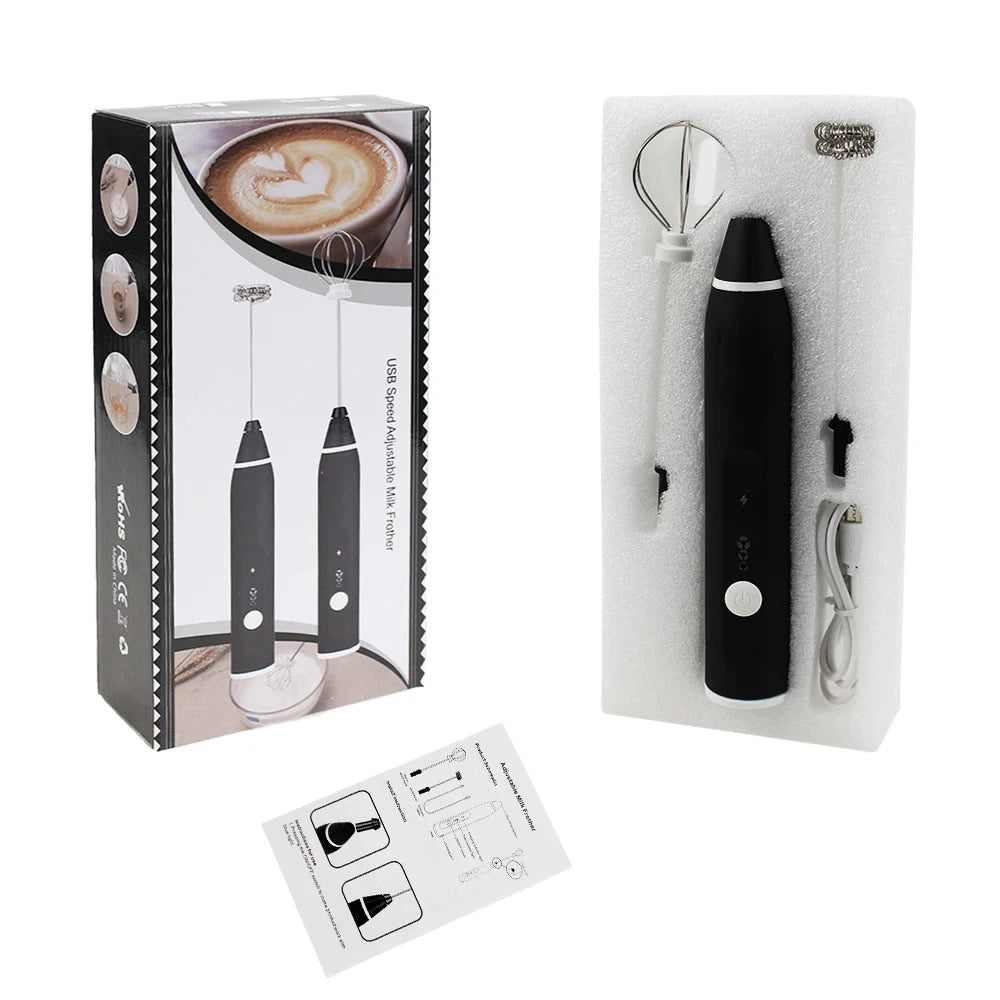 Handheld electric mixer, milk frother, coffee maker, portable blender, 3-speed cream maker, kitchen ingredient mixer