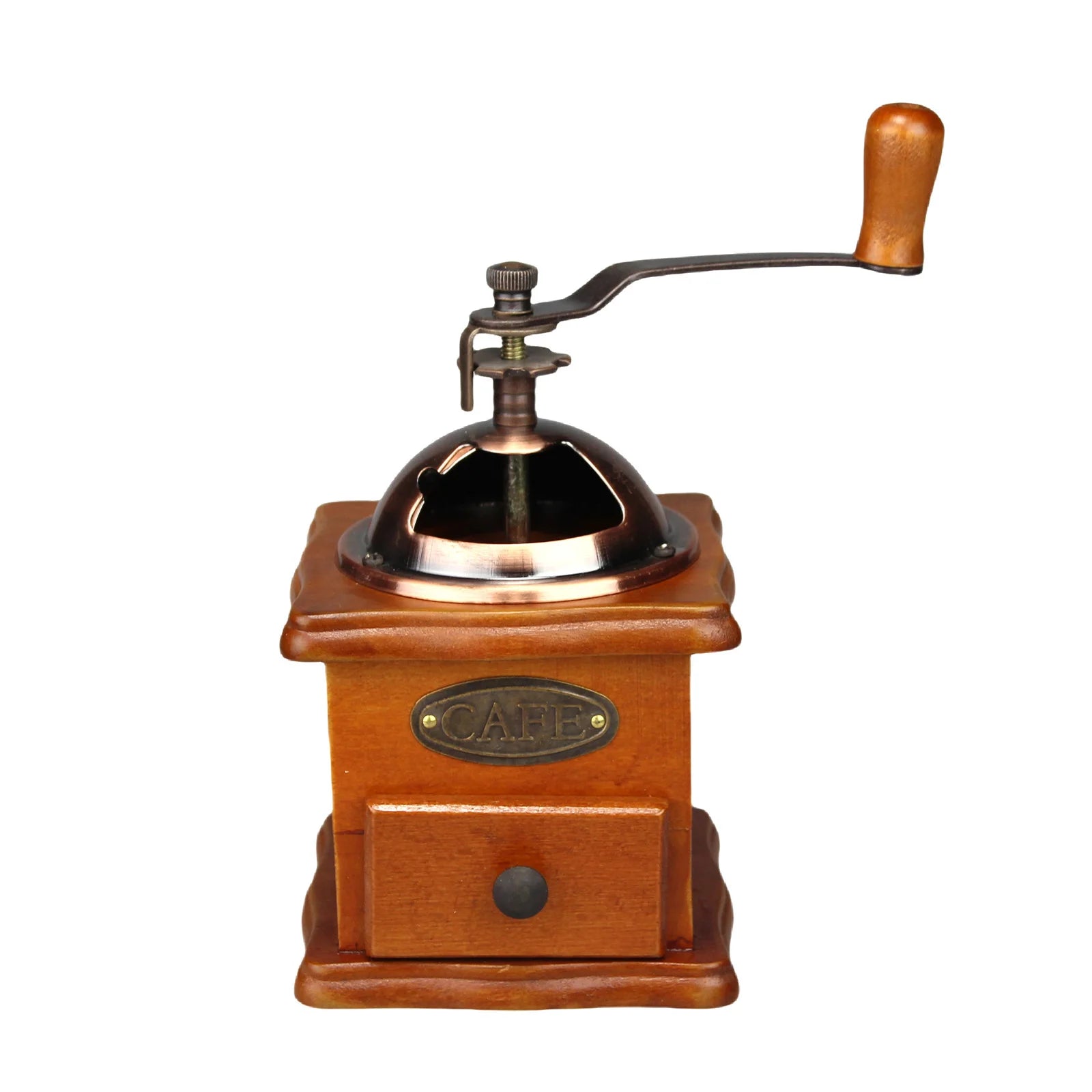 Antique Manual Coffee Grinder Hand Crank Bean Mill Classic Wooden Ceramic Burr Spice Muller Retro vintage Adjust Coffee Machine