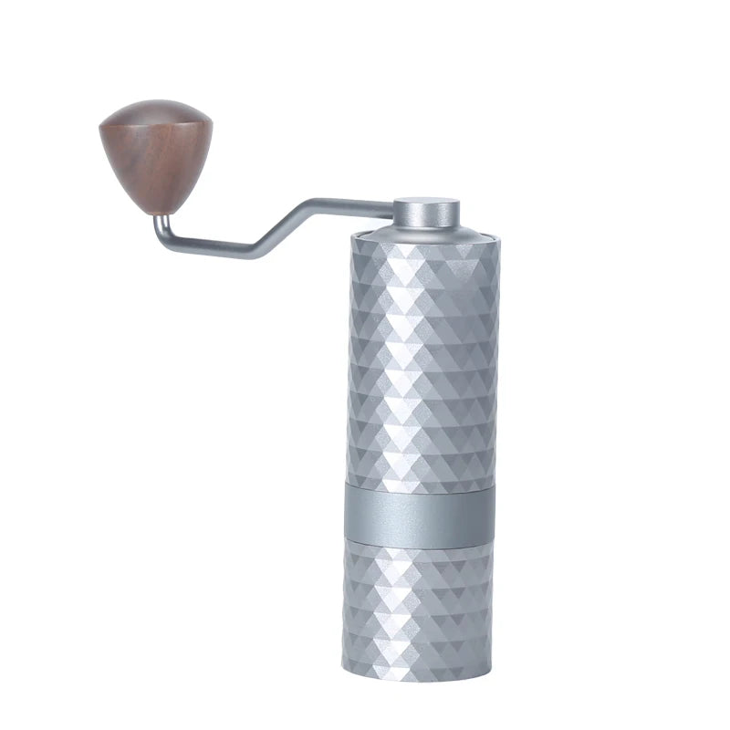 Coffee grinder with geometric pattern on a white background
