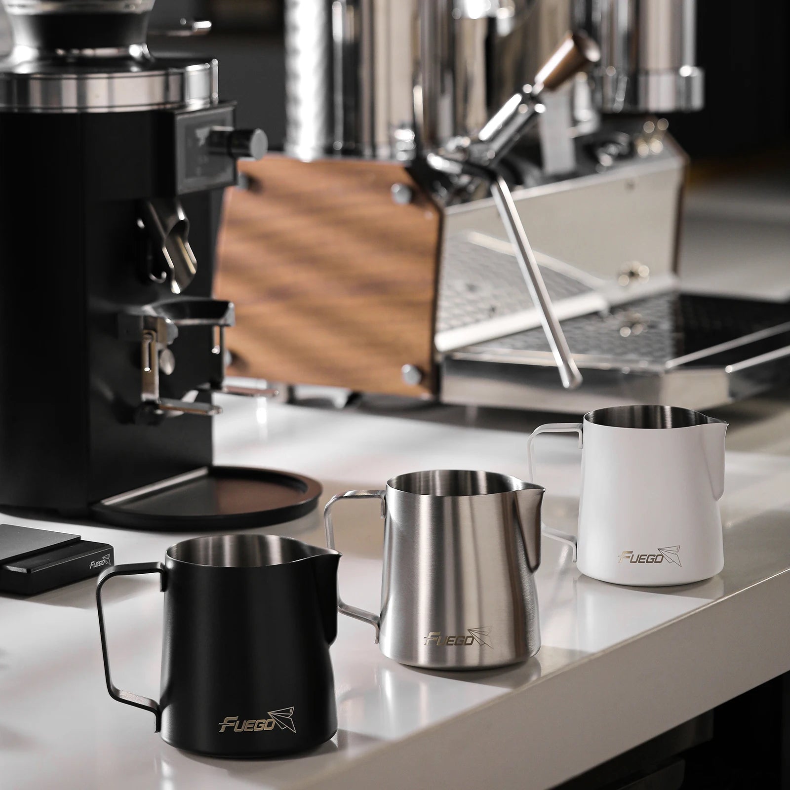 Fuego Milk Pitcher 350/600ml Coffee Latte Art Pitcher Stainless Steel Espresso Steaming Milk Frothing Jug Barista Accessories