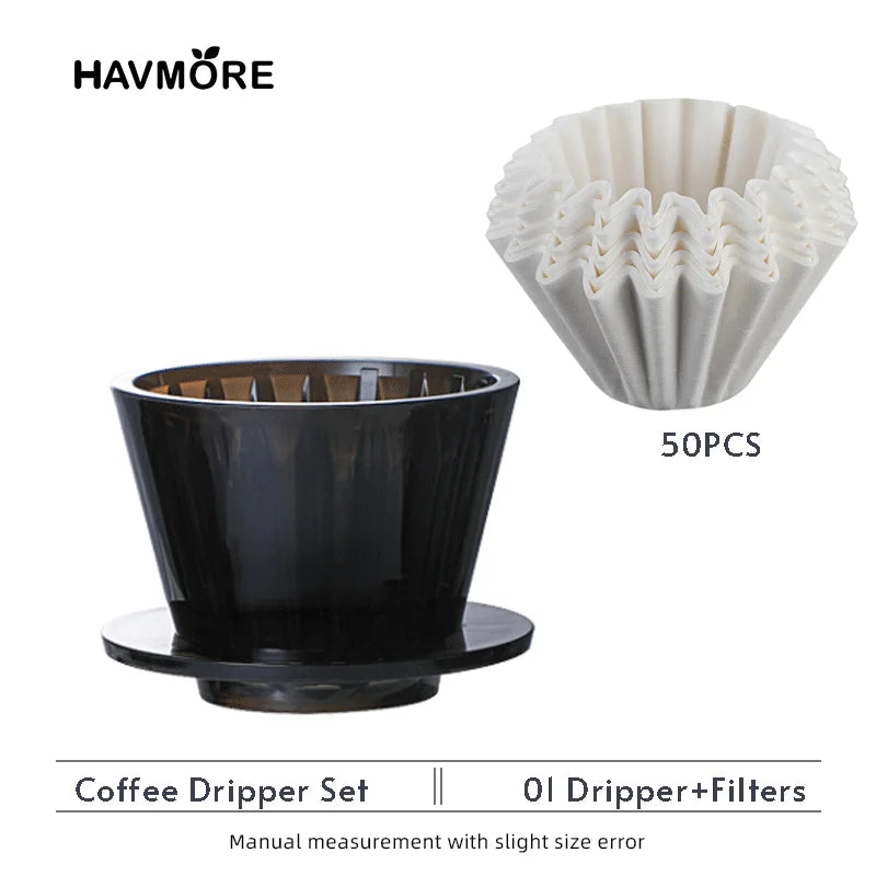 Heat-resistant  Coffee Dripper 1-2Cups Crystal Eye Pour Over Coffee Dripper
