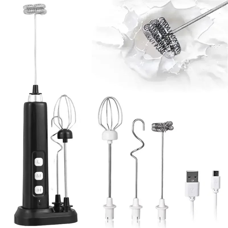Set of kitchen mixers with attachments on a white background