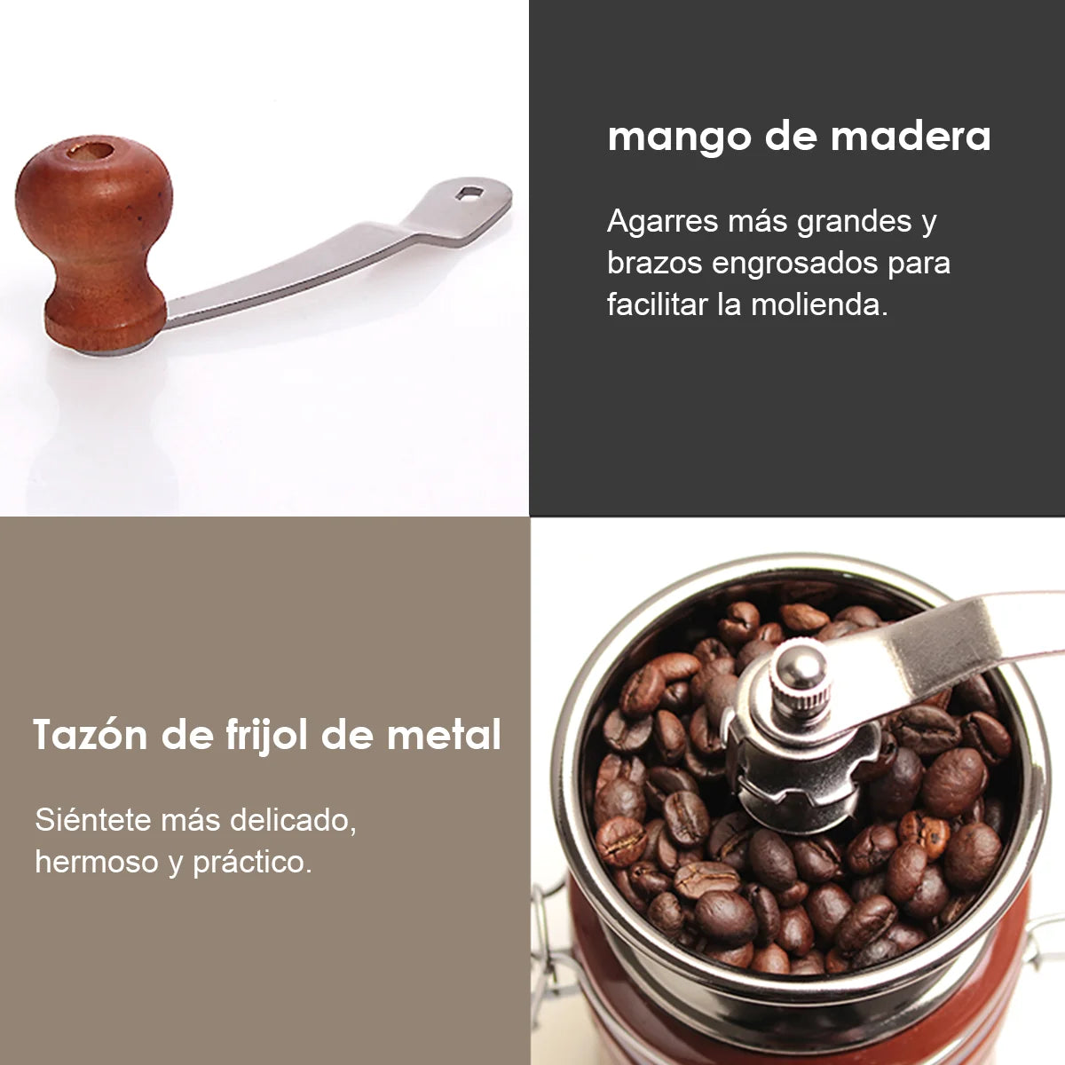 Manual Coffee Grinder Capacity Conical BurrInternal Adjustable Setting Ceramic Cup & Grinding Core French Press Coffee for Gift
