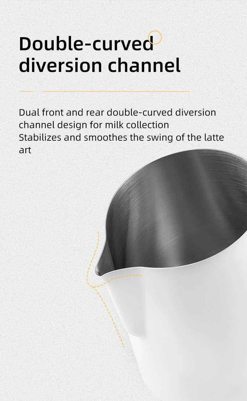 Fuego Milk Pitcher 350/600ml Coffee Latte Art Pitcher Stainless Steel Espresso Steaming Milk Frothing Jug Barista Accessories