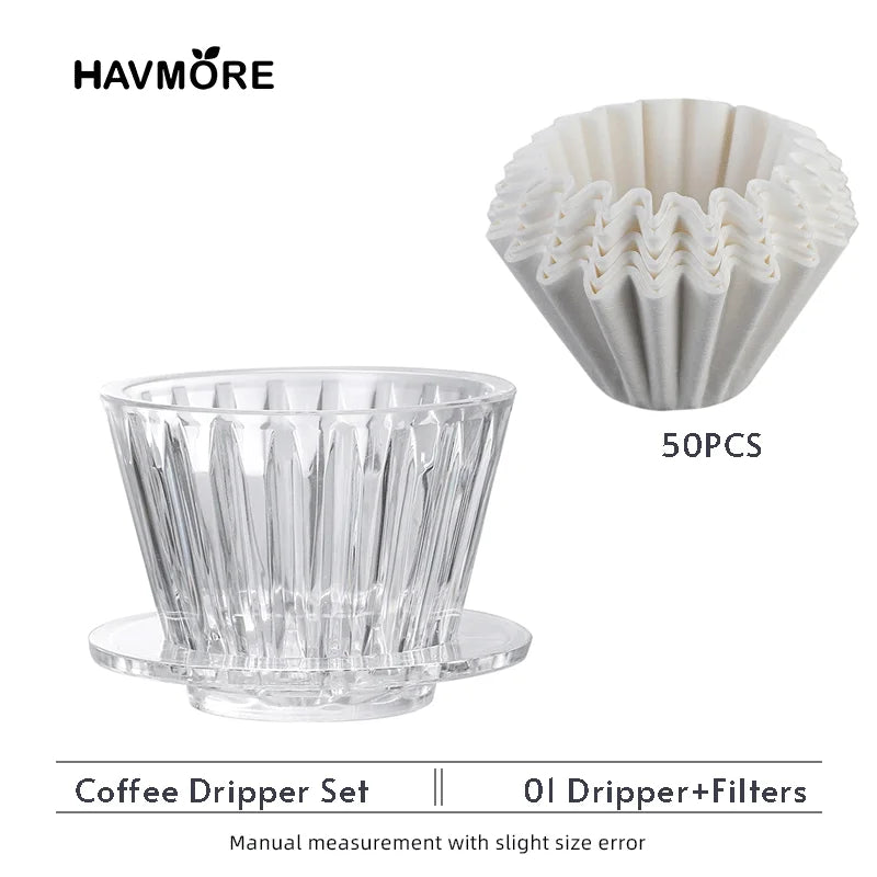 Heat-resistant  Coffee Dripper 1-2Cups Crystal Eye Pour Over Coffee Dripper