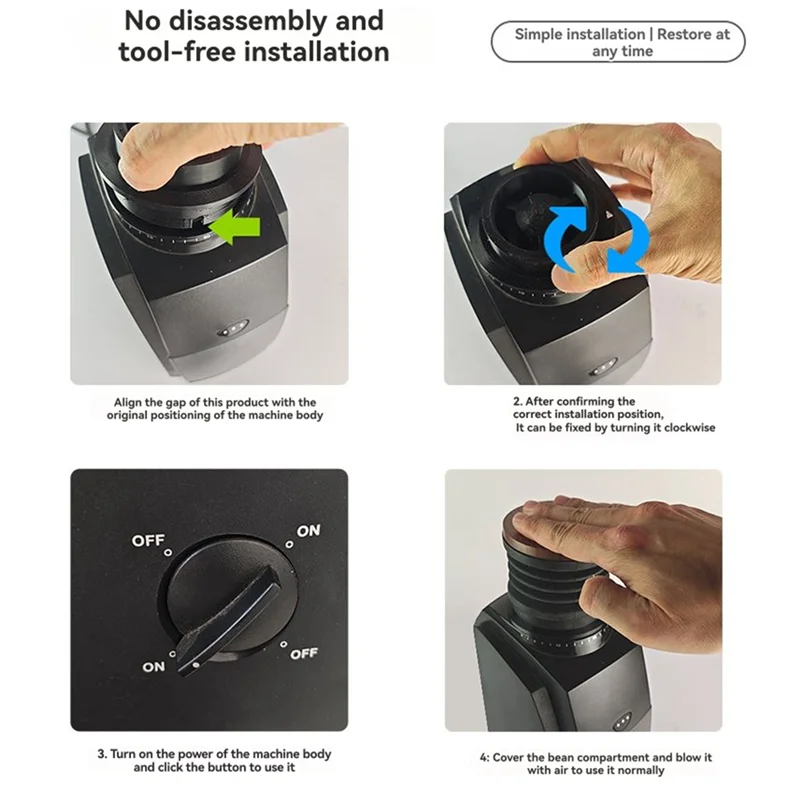 WHYY-Single Dose Hopper Silicone Coffee Grinder For Baratza Encore Blowing Bean Bin For Cleaning&Collecting Coffee Powder