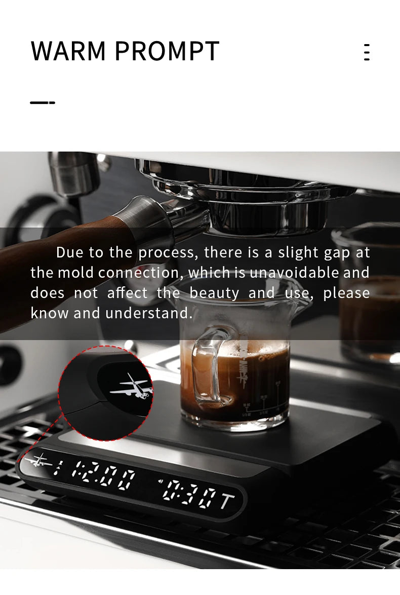 MHW-3BOMBER Smart Drip Espresso Coffee Scale with Auto Timer USB Charging Kitchen Electronic Scale Cafe Home Barista Accessories