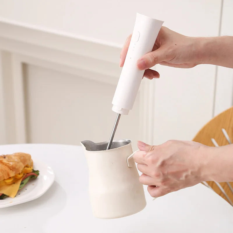 Milk Frother Machine Wireless Electric Mixer, Hands - Free 2 - in - 1 Whisk, 3 - Speed Rechargeable for Baking/Coffee Frothing