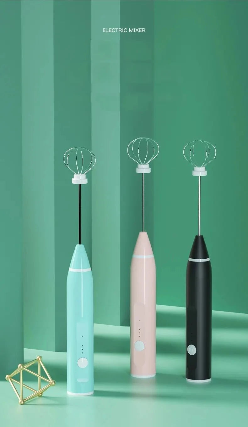 Handheld electric mixer, milk frother, coffee maker, portable blender, 3-speed cream maker, kitchen ingredient mixer