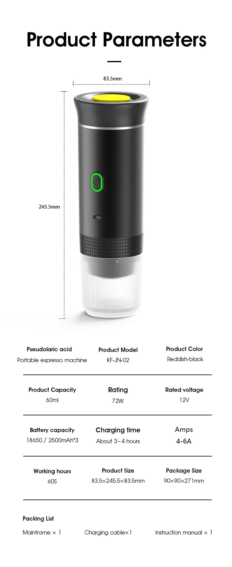 Portable Italian Espresso Machine for Car & Home 3-in-1 Capsule Powder Travel Coffee Maker Electric Portable Coffee Machine