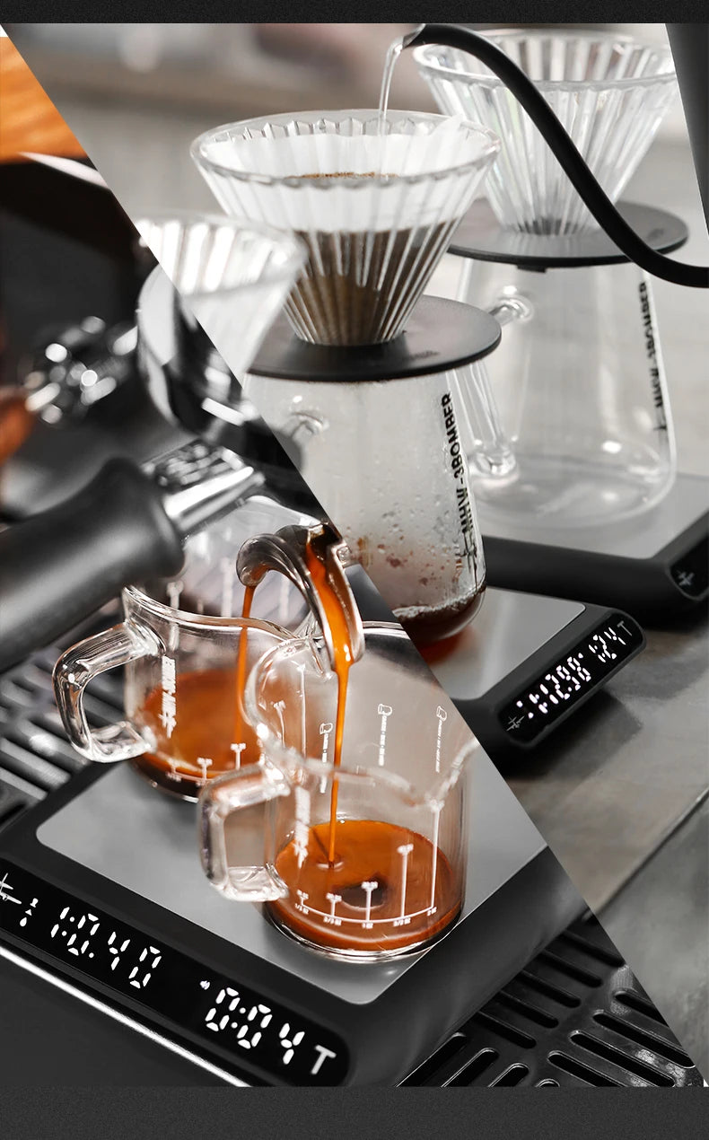 MHW-3BOMBER Smart Drip Espresso Coffee Scale with Auto Timer USB Charging Kitchen Electronic Scale Cafe Home Barista Accessories