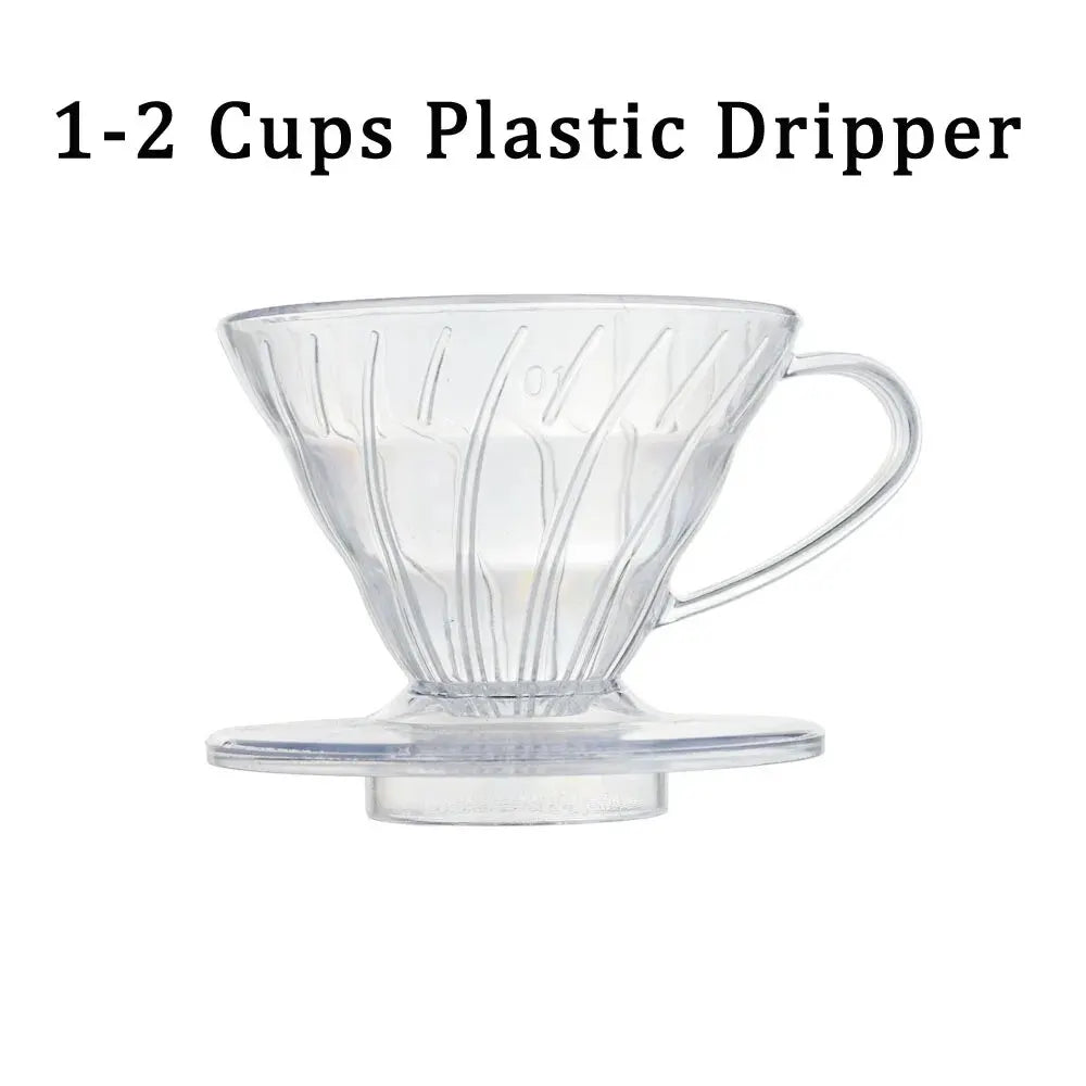 Reusable Coffee Dripper Resin Coffee Filter for Pour Over Barista Coffee Brewing Coffee Funnel Filter Cup1-2Cups/1-4Cups