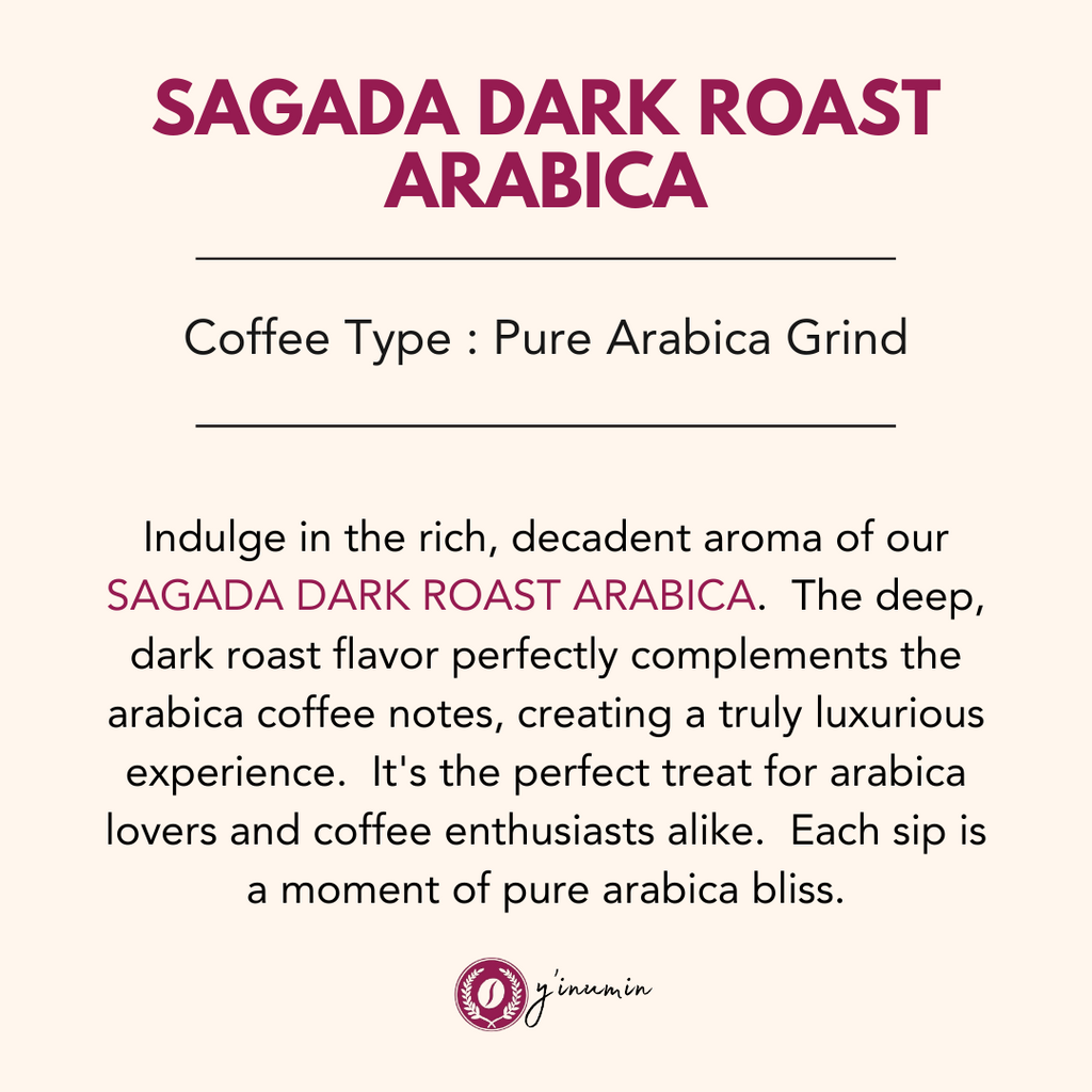 YINUMIN 250g and 500g Sagada Arabica coffee beans – available in whole or ground for your perfect home brew